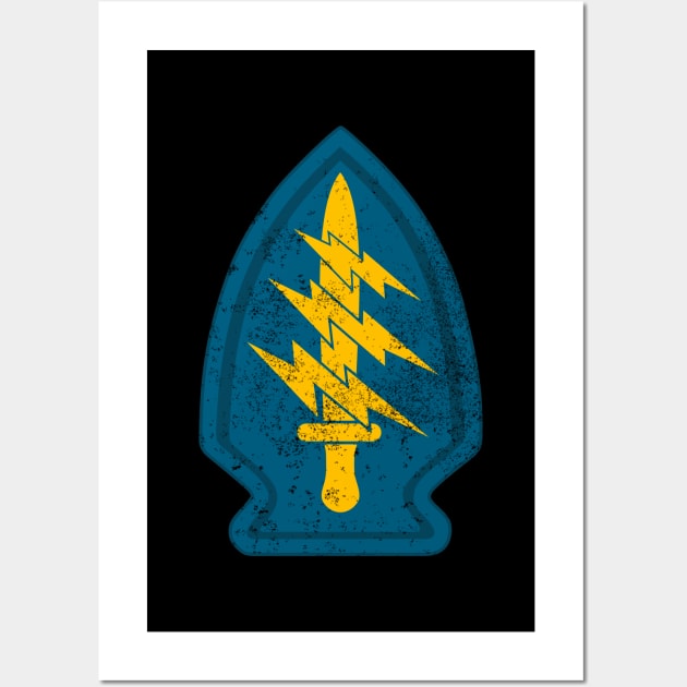 1st Special Forces Command (Airborne) (distressed) Wall Art by Firemission45